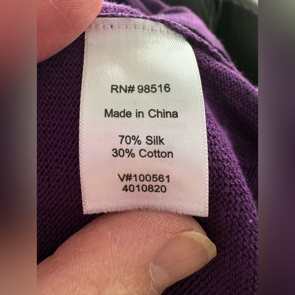 Purple Cardigan Sweater size medium from Coldwater Creek - Picture 7 of 8